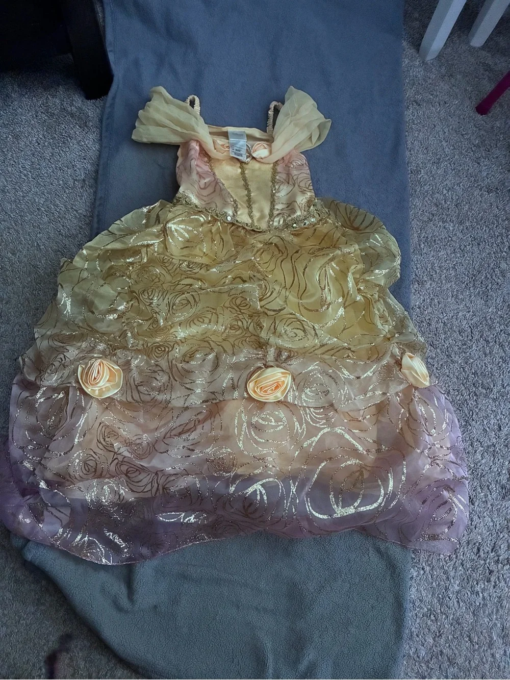 Disney Girls Gold and Peach Princess Dress Costume